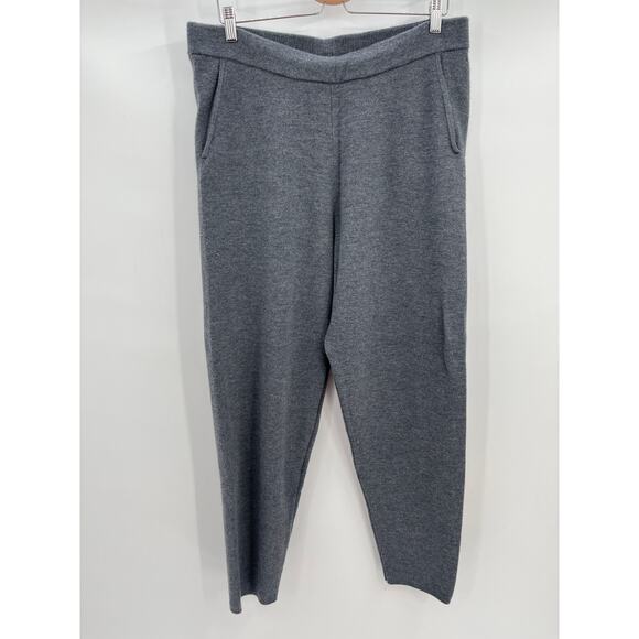 SALE Banana Republic Chase Sweater Pants Sz L Gray 100% Merino Wool Tapered Leg - Picture 1 of 8